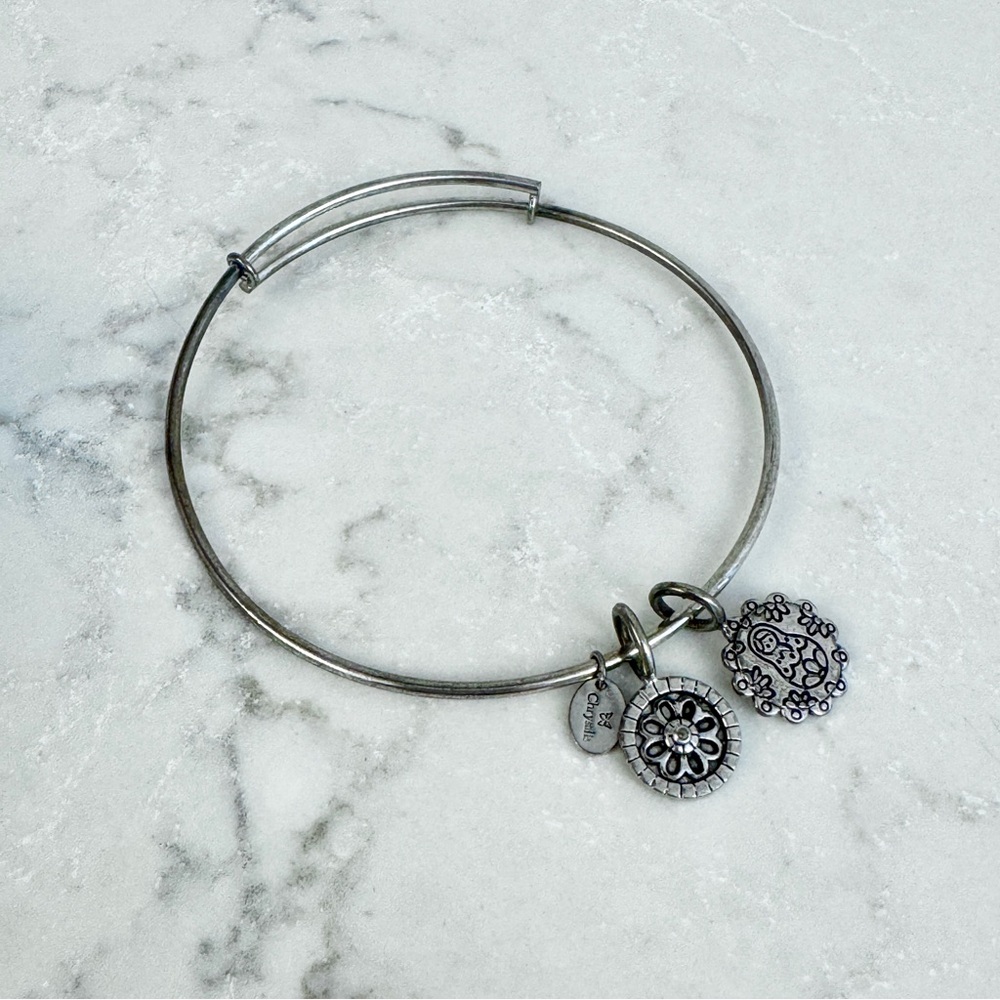 Chrysalis - Adjustable Life Mother Russian Doll Silver Charm Bangle